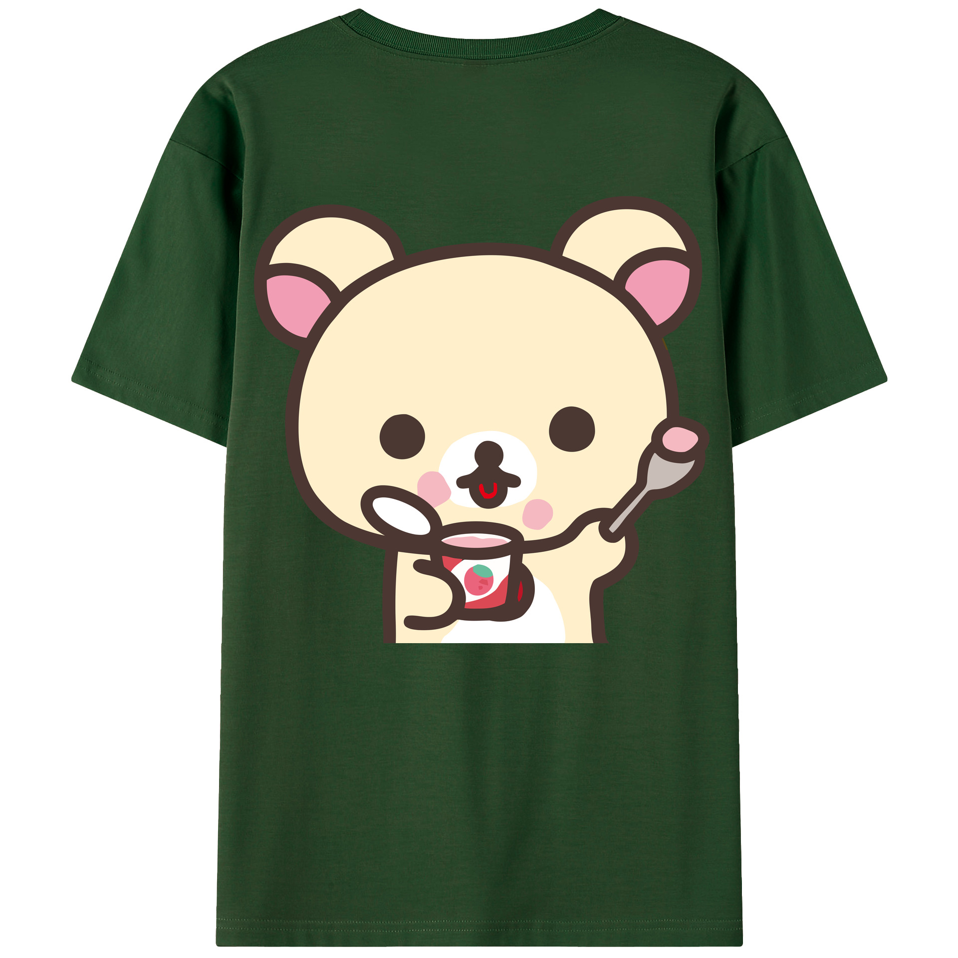 （画像用） リラックマ リラックマ キイロイトリ Rilakkuma Korilakkuma Kiiroitori 綿100％半袖Tシャツ（背面プリント）
